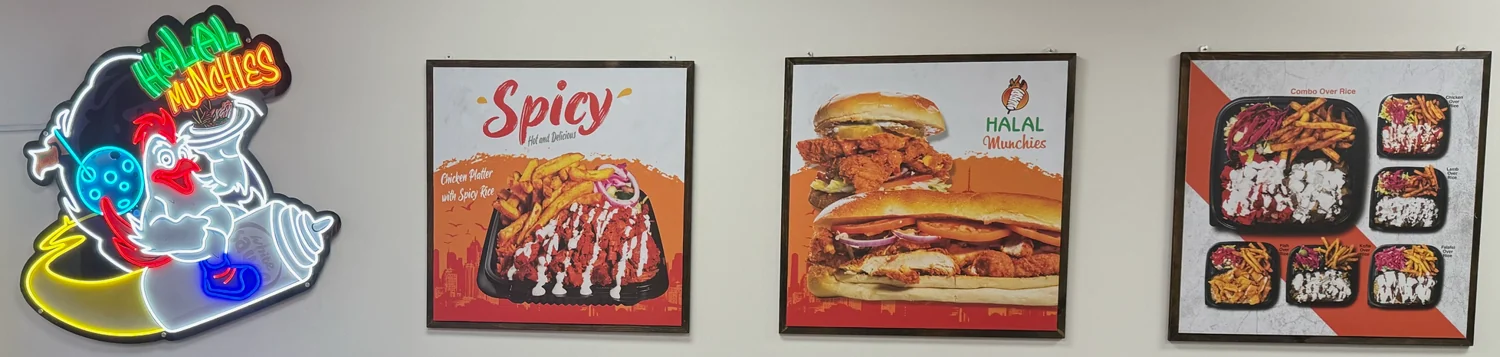 Menu boards designed and shot by Zebraa, up on the wall
